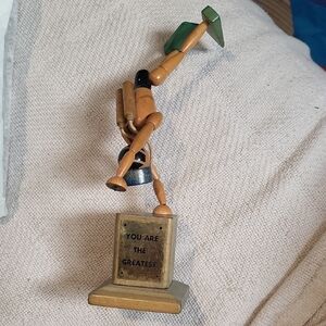 German Antique Wooden Puppet Trophy